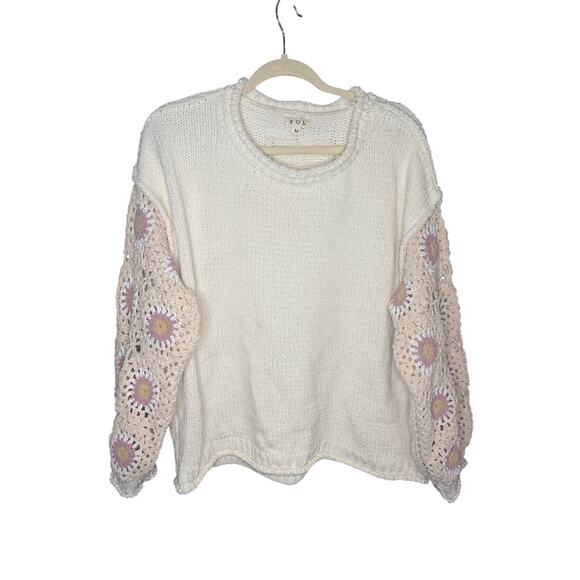 POL Chenille Granny Squares Sweater Women's Size M - Picture 1 of 6